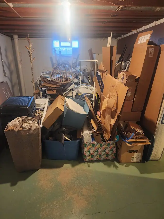 Roll-off dumpster container at job site for Yard Waste Dumpster Rental in Olmsted Falls